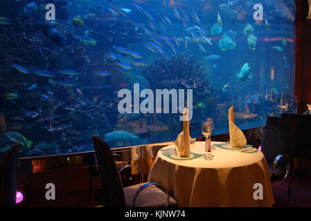 Al Mahara Restaurant, Hotel Burj Al Arab, Dubai, VAE Stockfoto