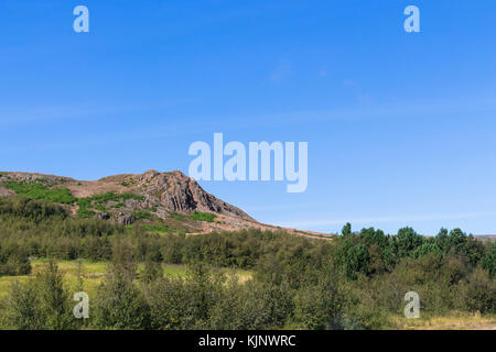 Reisen nach Island - Landschaft rund um Geysir Tal Haukadalur im September Stockfoto