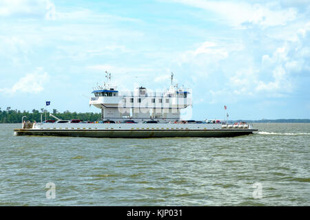 Jamestown-Scotland Fähre, James River, Virginia Stockfoto