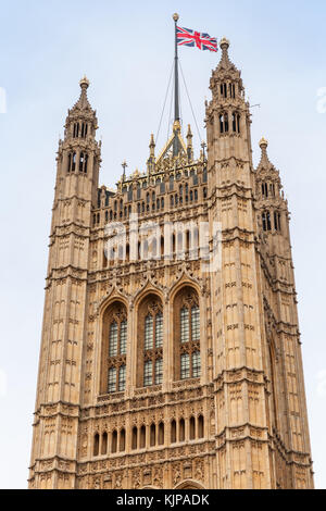 Victoria Tower, quadratischen Turm an der süd-west end im Palast von Westminster in London.