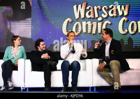 Corato, Polen. 25 Nov, 2017. Polen, Corato, 25. November 2017: Warschau Comic Con hosts Spiel der Throne Sterne Vladimir furdik, gemma Whelan und Daniel Portman. Credit: madeleine Ratz/alamy leben Nachrichten Stockfoto