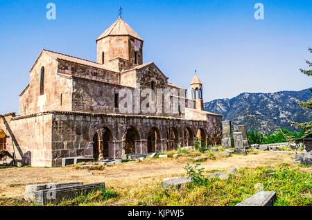 Seitenansicht von odzun Kloster ist einer der ältesten Tempel von Armenien Stockfoto