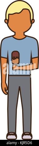Mann mit Eis Vector Illustration Stock Vektor