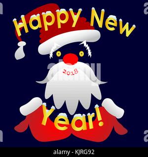 Eine minimalistische Gruß mit dem neuen Jahr 2018 Logo Stock Vektor