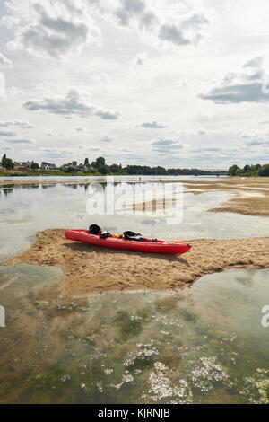 Erkunden Sie das Tal der Loire, die Kayak in Frankreich. Stockfoto