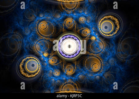 Abstrakte bunte Fraktalkomposition. Magischer Explosionsstern mit Partikeln. Bewegungsdarstellung. Schöner Hintergrund für jedes Konzept. Psychedelic A Stockfoto