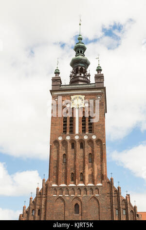Turm der St. Catherine's Church in Danzig, Danzig in Polen Stockfoto