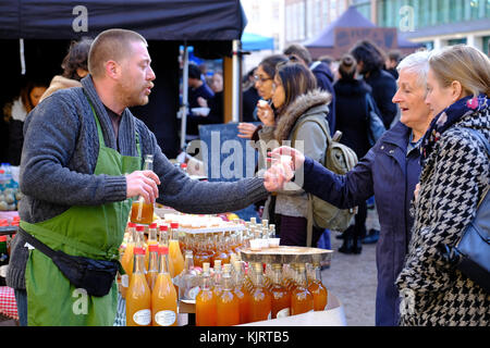 Bloomsbury Farmers Market, London, Vereinigtes Königreich Stockfoto