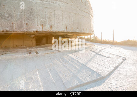 Deutsche konkrete Aufklärung Bunker am Pointe du Hoc, Normandie, Frankreich Stockfoto