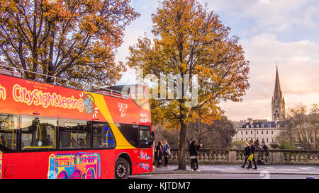 Sightseeing Bus in Bath, Somerset, England Stockfoto
