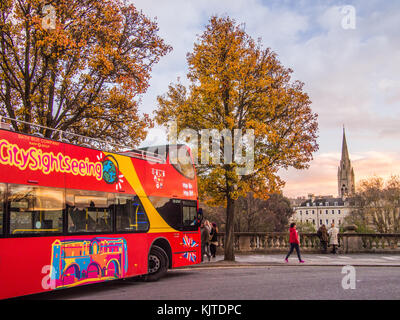 Sightseeing Bus in Bath, Somerset, England Stockfoto