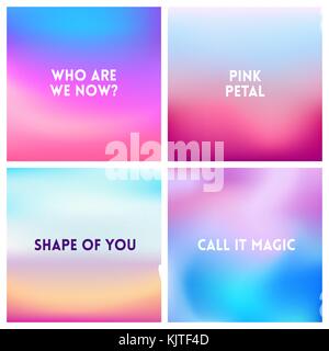 Abstract vector Rosa Blau verschwommenen Hintergrund. square verschwommenen Hintergrund - himmel wolken farben mit Liebe Zitate. Stock Vektor