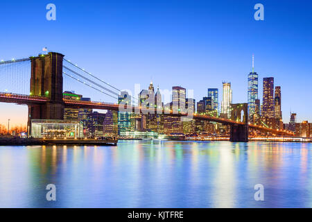 Skyline Von New York New York City Lower Manhattan Stockfoto