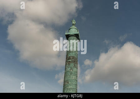 Das vendôme Säule mit der Statue von Napoleon in Paris Stockfoto