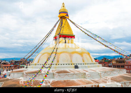 Boudhanath Stupa, der größten asiatischen Stupa, UNESCO-Weltkulturerbe, Kathmandu, Nepal, Asien Stockfoto