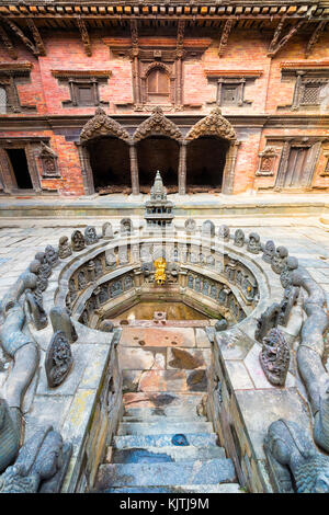 Rituelle baden Pool, sundari Chowk, Hanuman Dhoka Palast, Patan Durbar Square, UNESCO-Weltkulturerbe, Kathmandu Tal, Kathmandu, Nepal, als Stockfoto