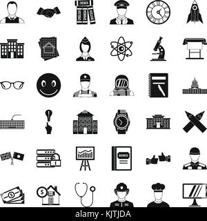 Exploration Symbole gesetzt, einfachen Stil Stock Vektor