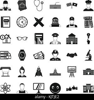 Wirklichkeit Symbole gesetzt, einfachen Stil Stock Vektor