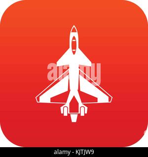 Militärische Kampfjets Symbol digital Rot Stock Vektor