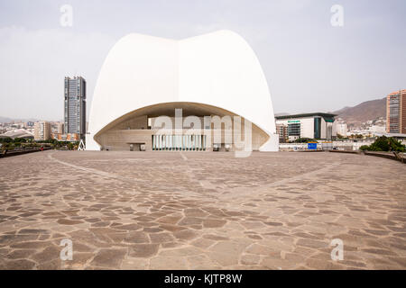 Die architektonischen Details des Auditorio Adan Martin, Konzerthalle, Auditorium, vom Architekten Santiago Calatrava in Santa Cruz de Tenerife, Kanarische gebaut Stockfoto