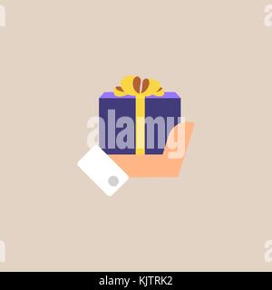 Geschenk Holding in den Händen der Männer. Stock Vektor