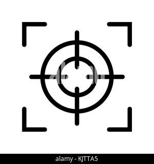 Fokus Symbol. Schwarze und Weiße Vector Illustration. Stock Vektor