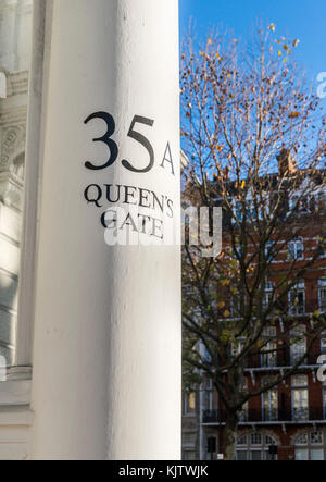 Teure edwardian Wohnungen in die Queen's Gate, South Kensington, London, Großbritannien Stockfoto