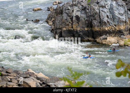 Den Potomac River in Great Falls in der Nähe von Washington D.C., USA. Stockfoto