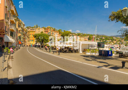 Blick entlang der Strada Provinciale 227 Santa Margherita Italien Stockfoto