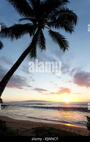 Sonnenuntergang in Wailea, Maui, Hawaii. Stockfoto