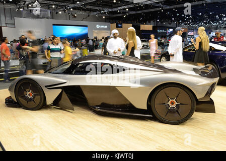 Dubai, Vae - 18. November: Die Aston Martin valkyrie Hybrid Electric Sportwagen ist Auf der Dubai Motor Show 2017 Am 18. November 2017 Stockfoto