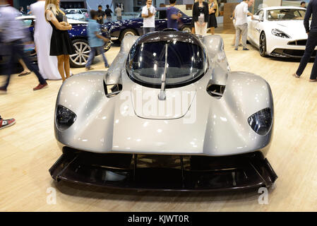 Dubai, Vae - 18. November: Die Aston Martin valkyrie Hybrid Electric Sportwagen ist Auf der Dubai Motor Show 2017 Am 18. November 2017 Stockfoto