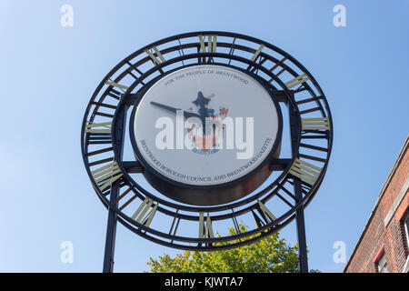 Brentwood Town Clock, High Street, Brentwood, Essex, England, Vereinigtes Königreich Stockfoto