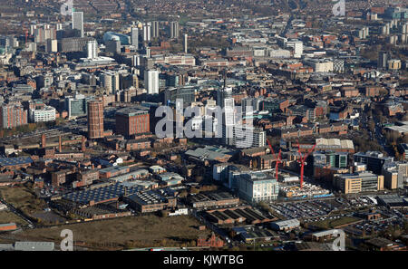 Luftaufnahme von Bridgewater Hotel & Leeds City Centre, VEREINIGTES KÖNIGREICH Stockfoto