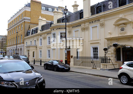 Lettsom Haus, chandos Street, London. Sitz der Medizinischen Gesellschaft von London, eine der ältesten medizinischen Gesellschaften in Großbritannien Stockfoto