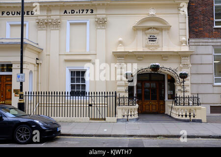 Lettsom Haus, chandos Street, London. Sitz der Medizinischen Gesellschaft von London, eine der ältesten medizinischen Gesellschaften in Großbritannien Stockfoto