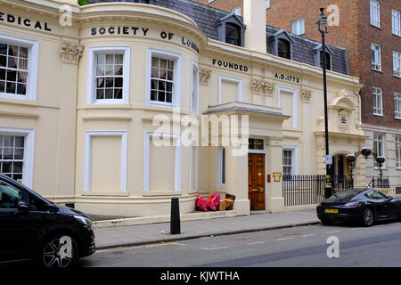 Lettsom Haus, chandos Street, London. Sitz der Medizinischen Gesellschaft von London, eine der ältesten medizinischen Gesellschaften in Großbritannien Stockfoto