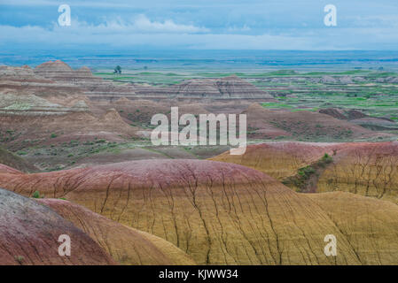 Badlands NP, South Dakota, USA, gelber Bereich Hügel, von Bruce Montagne/Dembinsky Foto Assoc Stockfoto