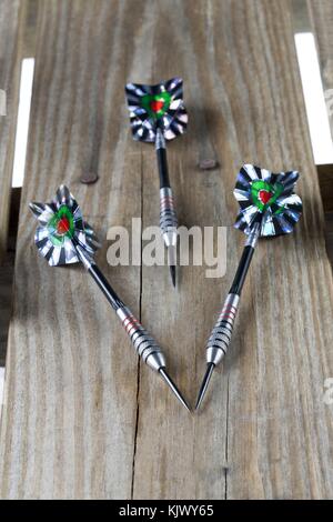 Drei scharfen Dart-Pins Stockfoto