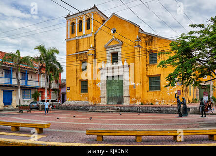 Die Kirche der Heiligen Dreifaltigkeit oder Iglesia de la Santísima Trinidad Getsemani, Cartagena de Indias, Kolumbien, Südamerika Stockfoto