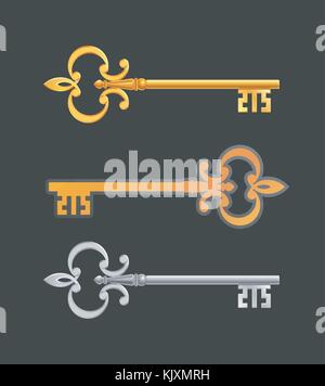 Mittelalterliche Tasten Stock Vektor