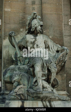 Römischen Kriegsgott Mars Stein von Guillaume Coustou am Invalidendom in Paris Frankreich geformt Stockfoto