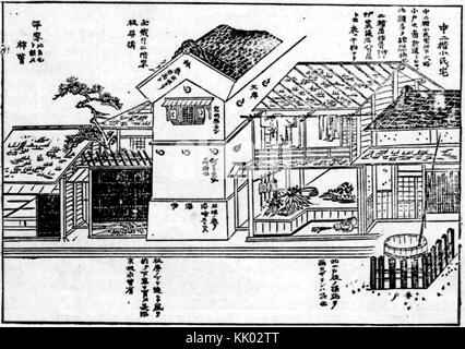 Machiya auf Gasse in Edo Stockfoto