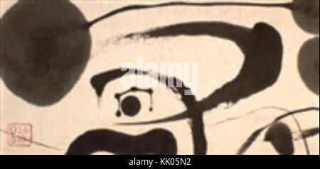 Der Titel bezieht sich auf ein Werk des japanischen Künstlers Hasegawa, der für seinen spontanen und dynamischen Umgang mit Kunst bekannt ist. Das Stück verkörpert seine Fähigkeit, improvisierte Werke zu kreieren, die Energie und Bewegung hervorrufen. Stockfoto