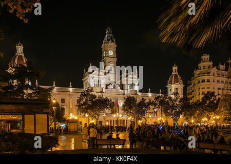 Rathaus (ajuntament), Valencia, Spanien. Stockfoto