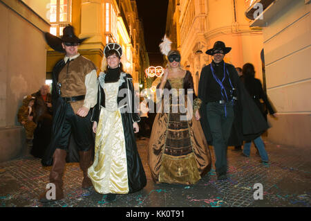 Karneval, Menschen in der Verkleidung, Cadiz, Andalusien, Spanien, Europa Stockfoto