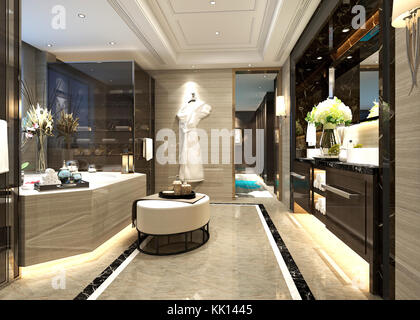 3D-Render der modernen Badezimmer Stockfoto