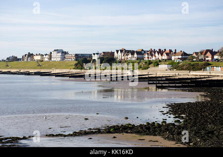 Anzeigen von dovercourt Strand von Harwich Stockfoto