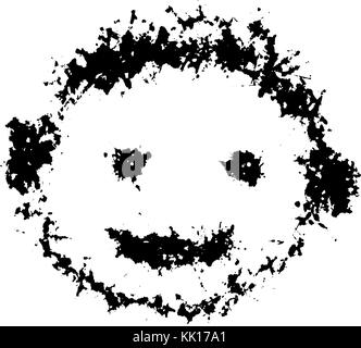 Editable Vector Illustration einer grunge Smiley Stock Vektor