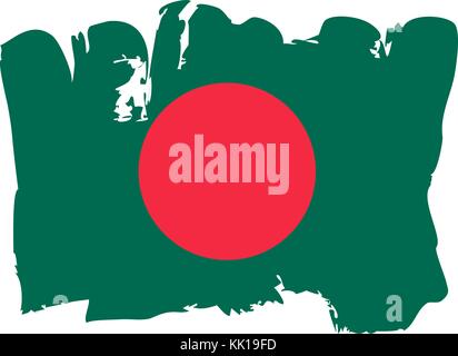 Bangladesch Flagge von Hand bemalt. Kunst aus Bangladesch Flagge. Stock Vektor